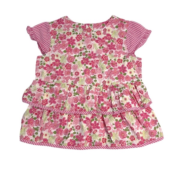 Hanna Andersson 100% Cotton Kids Girl Pink Green Floral Boho Cottagecore 130 8 - Picture 1 of 7
